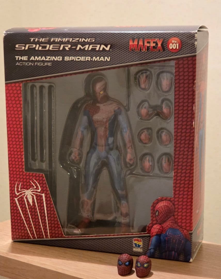 MAFEX アメイジング・スパイダーマン No.001＆カスタムヘッド2個 新品