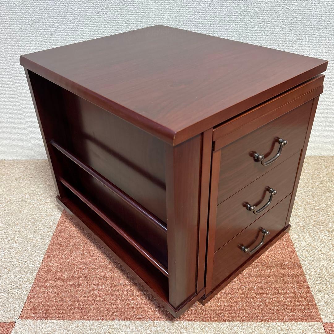 文机 折りたたみ式 三段引き出し アンティーク