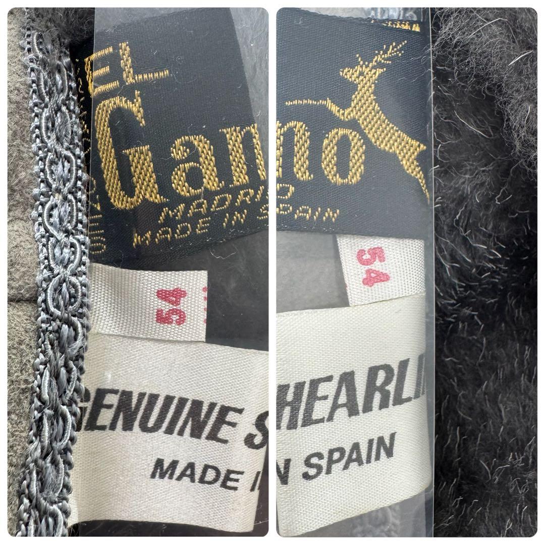 ヴィンテージ シープスキン スエードレザーリアルムートンチェスターコート グレー