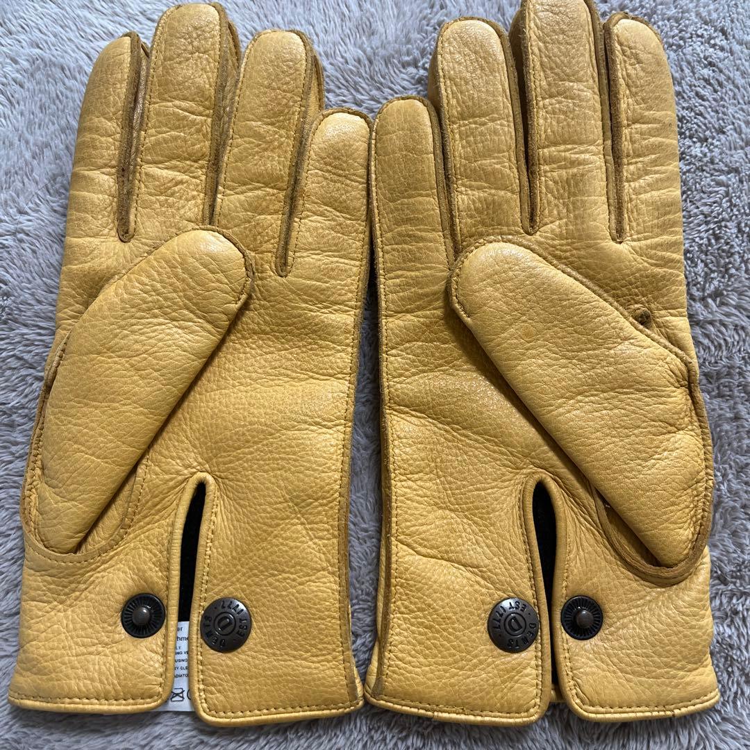 デンツ　イエロー レザー ファインレザー　カシミヤライニング