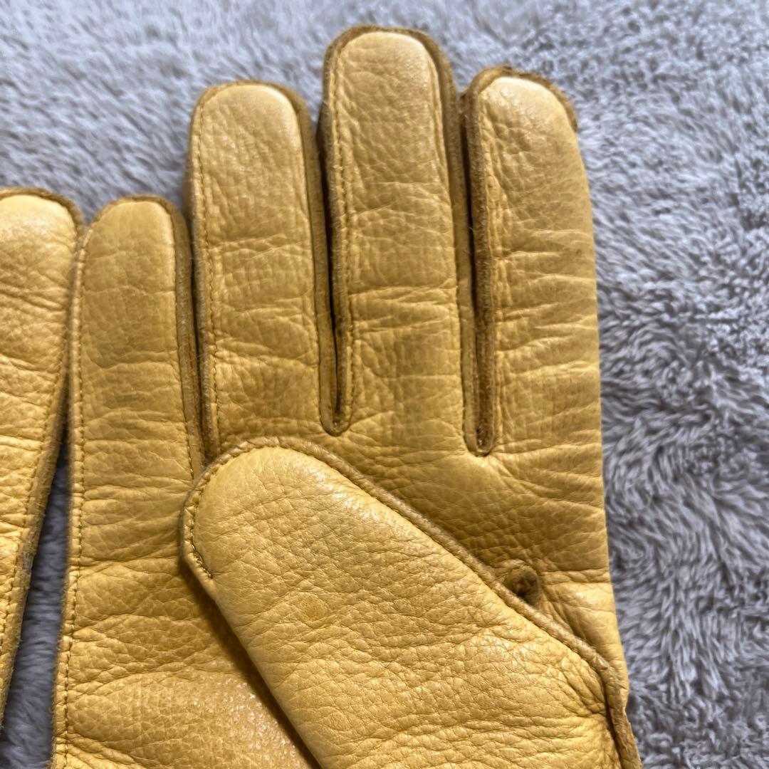 デンツ　イエロー レザー ファインレザー　カシミヤライニング