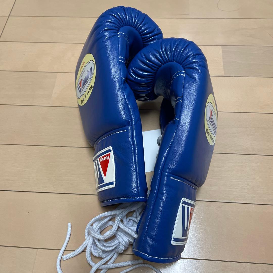 新品即日発送 ウイニング 8オンスグローブ ブルー 牛皮革製 MS-200