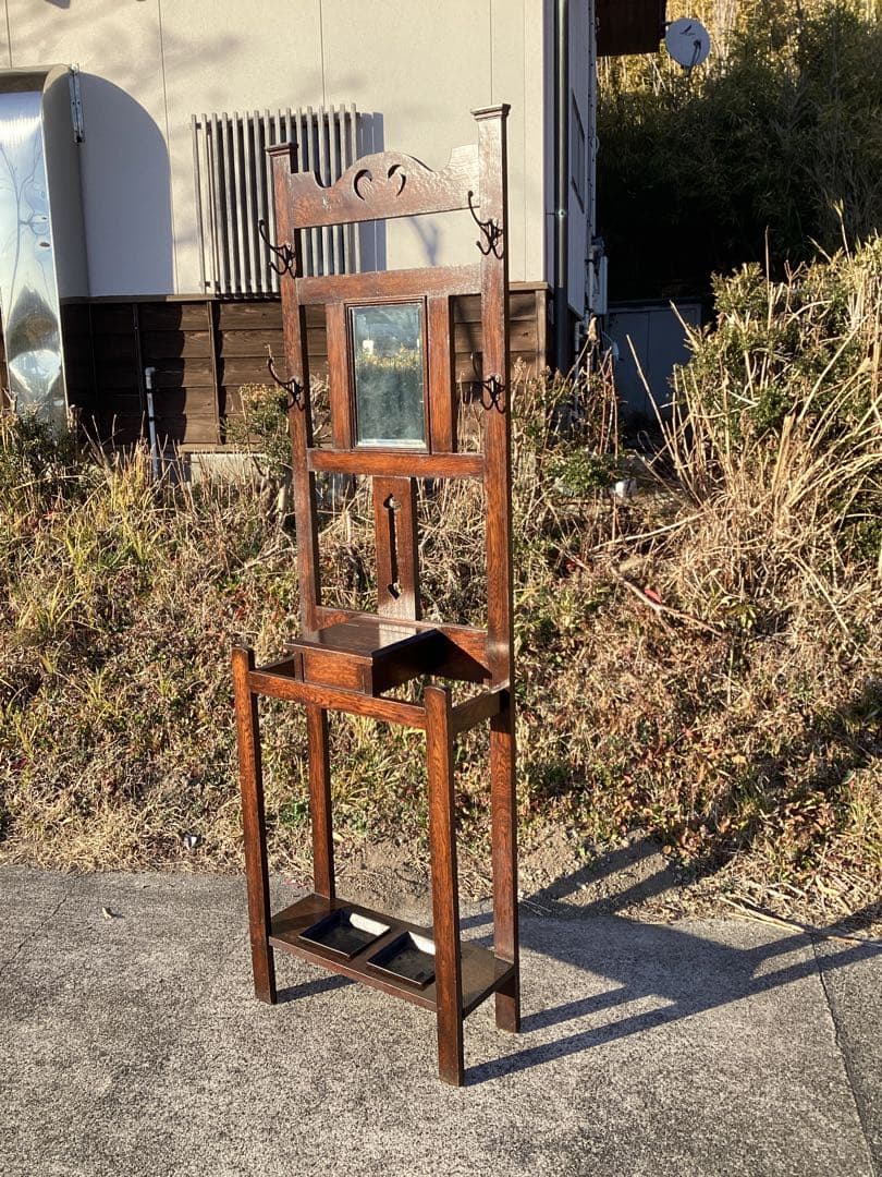 イギリスアンティーク　オーク材　ホールスタンド