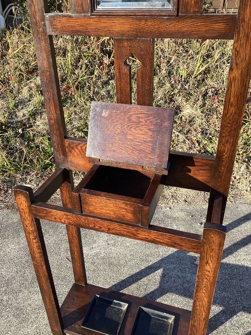 イギリスアンティーク　オーク材　ホールスタンド