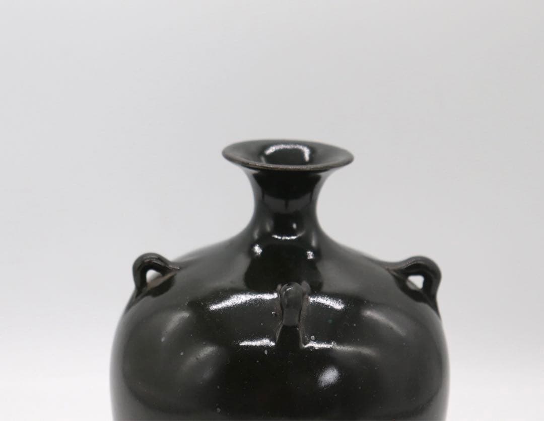 中国　そば釉四糸瓶　送料込み0806