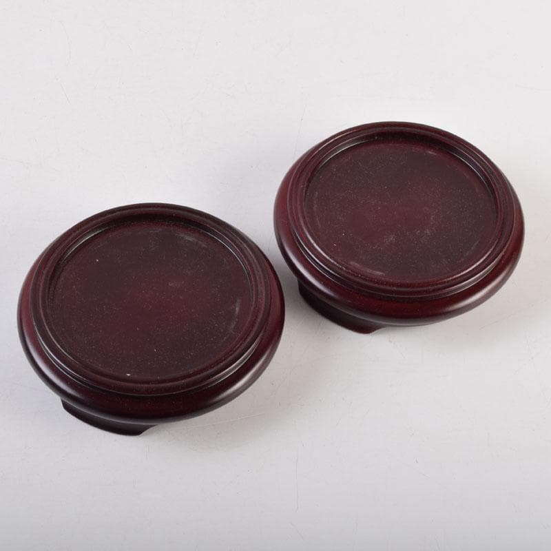 中国　青花　雲龍鳳凰文瓶　花瓶　唐木台付　一双　箱付　V　9066A