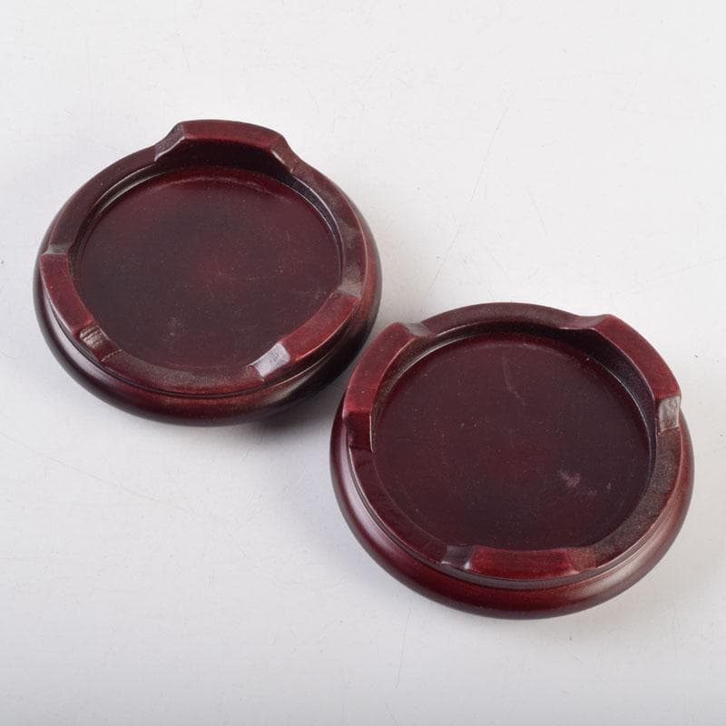 中国　青花　雲龍鳳凰文瓶　花瓶　唐木台付　一双　箱付　V　9066A