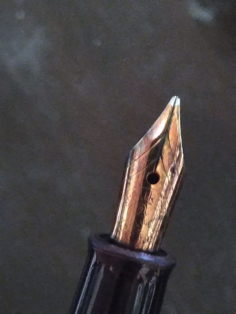 ペリカン　万年筆　140　ｍ字　14金　緑縞