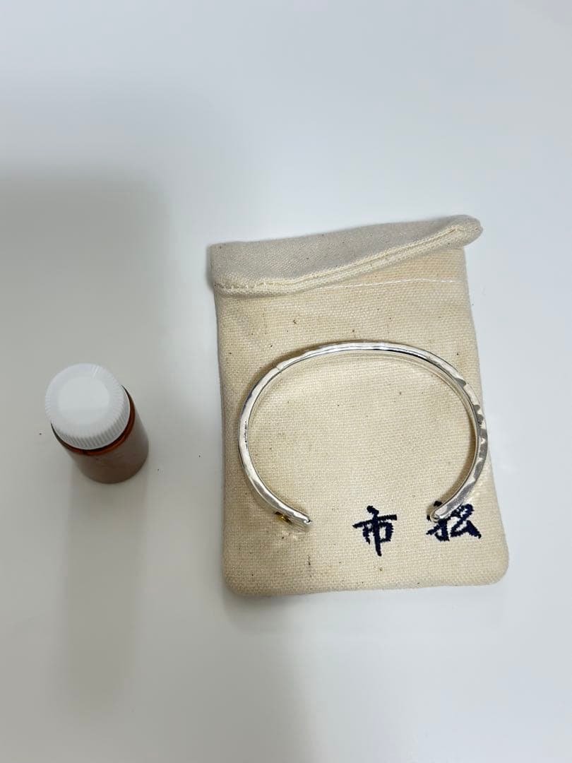 市松　シルバー　アシンメトリーバングル　K24