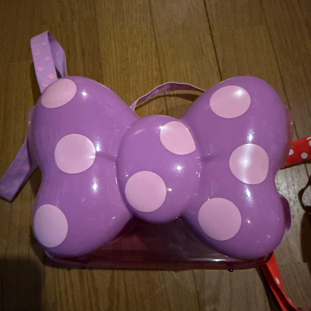 ディズニー ミニー デイジー リボン ポップコーンバケット 赤 紫 セット