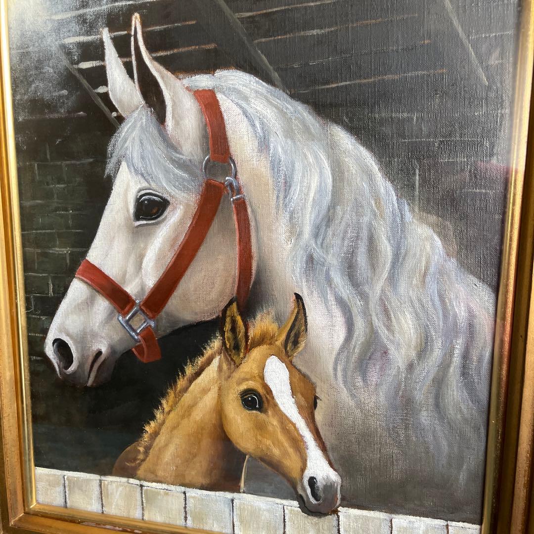 値下げ‼️53万円から295000円に‼️朝比奈マリア　絵画　油絵　愛しい栗毛8号