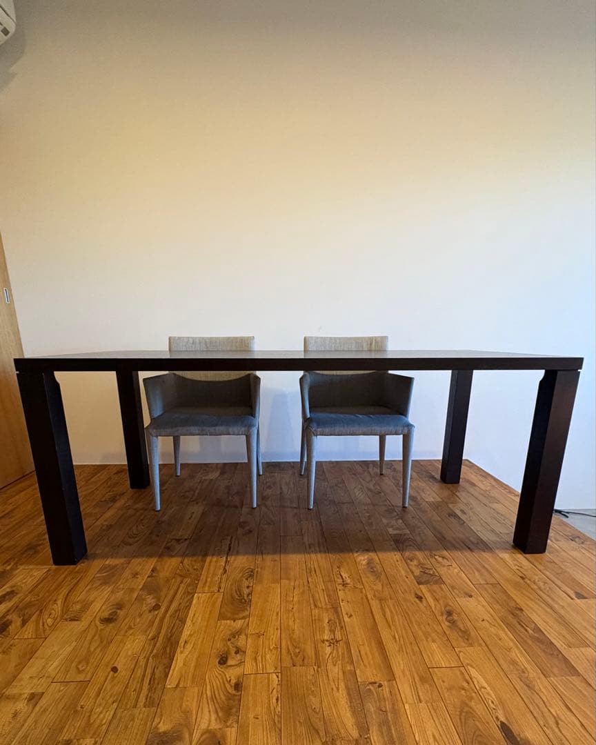 【輸入品・モデルルーム展示品】ダークブラウン 180cmダイニングテーブル 6人