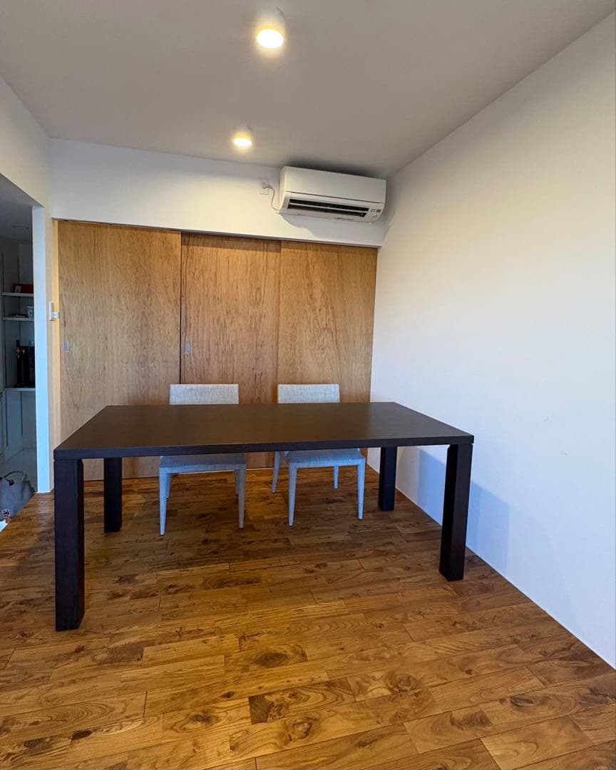 【輸入品・モデルルーム展示品】ダークブラウン 180cmダイニングテーブル 6人