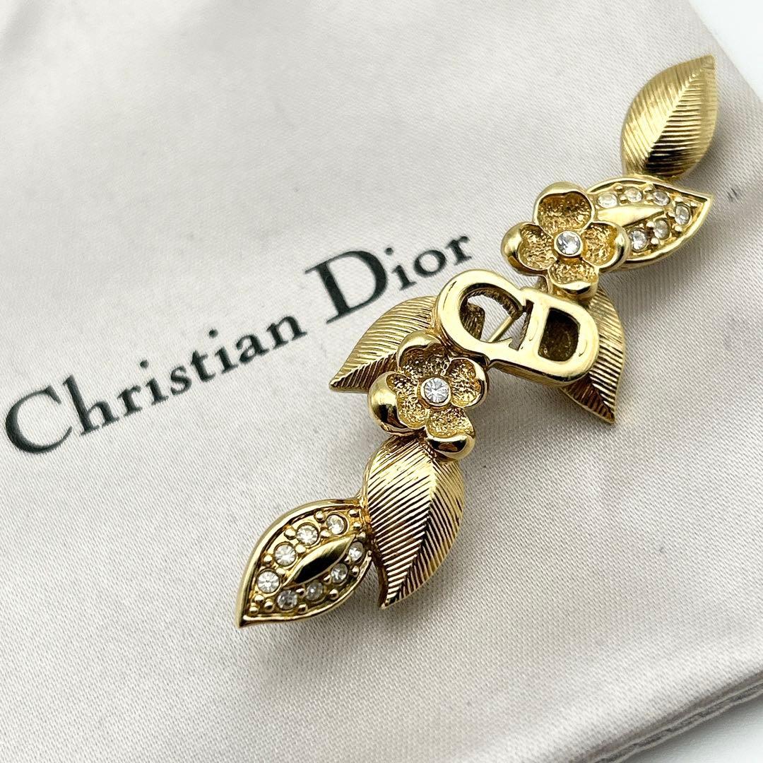 2398 極美品✨Dior　ブローチ　CD　ロゴ　希少　刻印