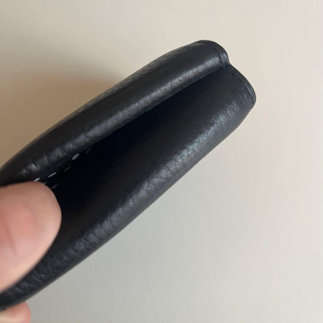 アニエスベー 黒 レザー 三つ折り財布 miyuki ミニ財布