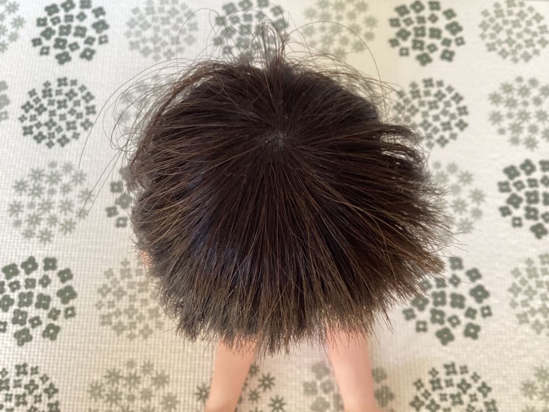 松乾斎東光　喜光　市松人形 （裸）抱き人形　全長約33cm 短い黒髪