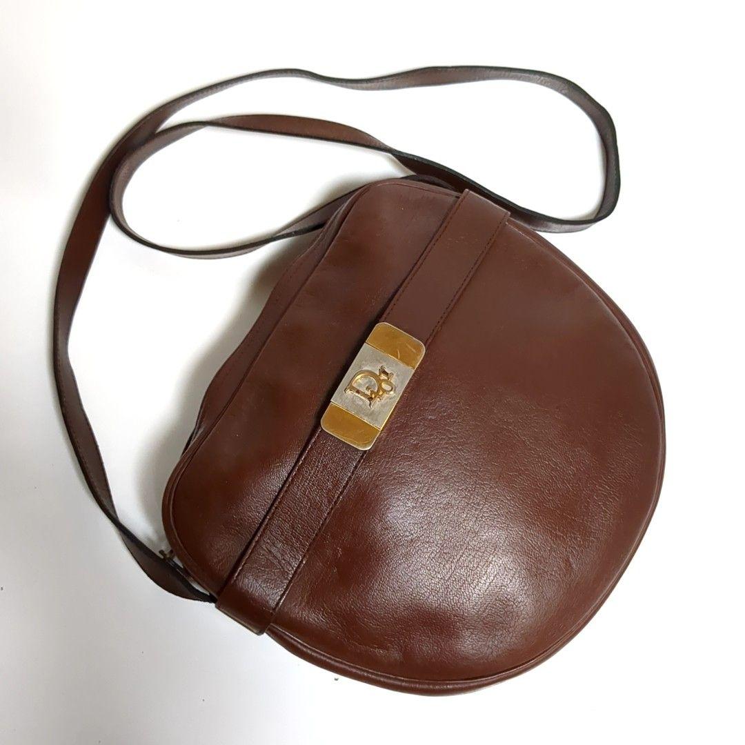 ✨クリスチャンディオール✨ショルダーバッグ ロゴ金具 レザー ブラウン