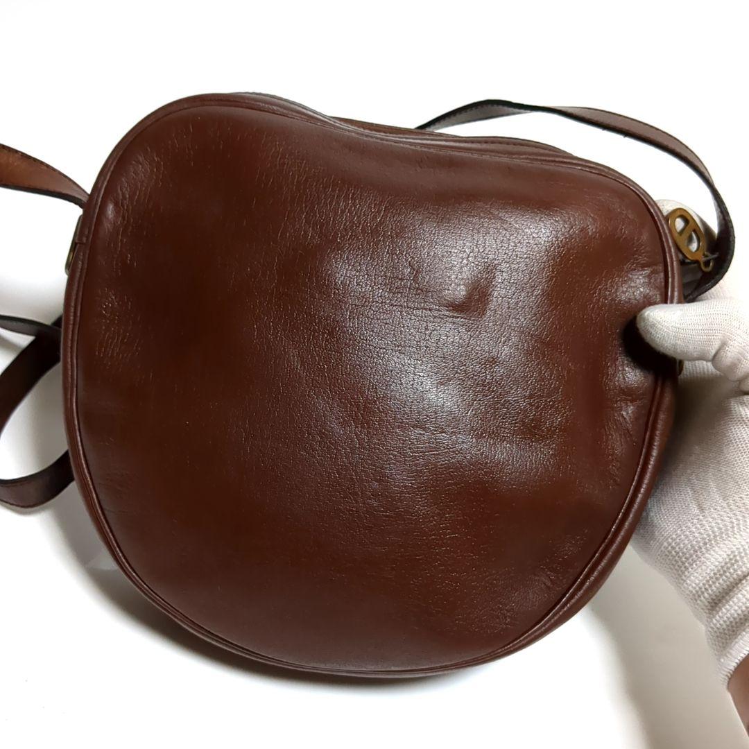 ✨クリスチャンディオール✨ショルダーバッグ ロゴ金具 レザー ブラウン