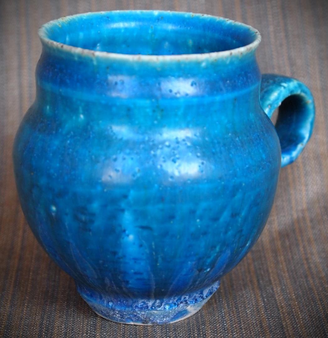 人気作家★金澤尚宜★うねうね青マグカップ★あよお