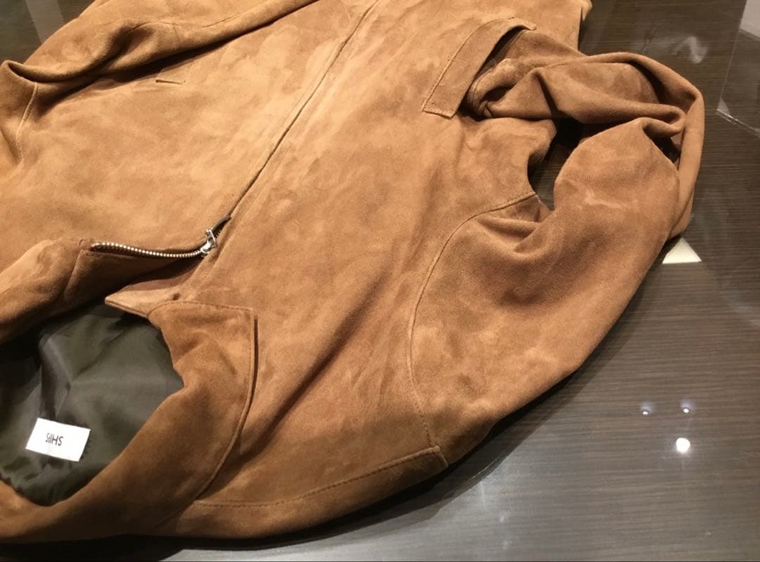 シップス レザージャケット ブルゾン ジップアップ　ヤギ革 スエード SHIPS