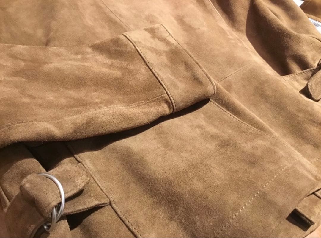 シップス レザージャケット ブルゾン ジップアップ　ヤギ革 スエード SHIPS