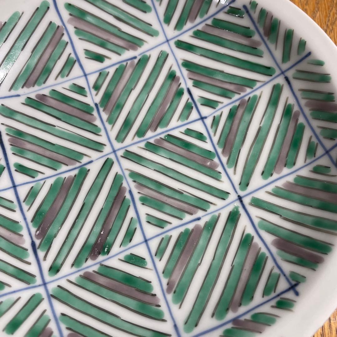 九谷焼　須田菁華　色絵綾紋皿　3枚