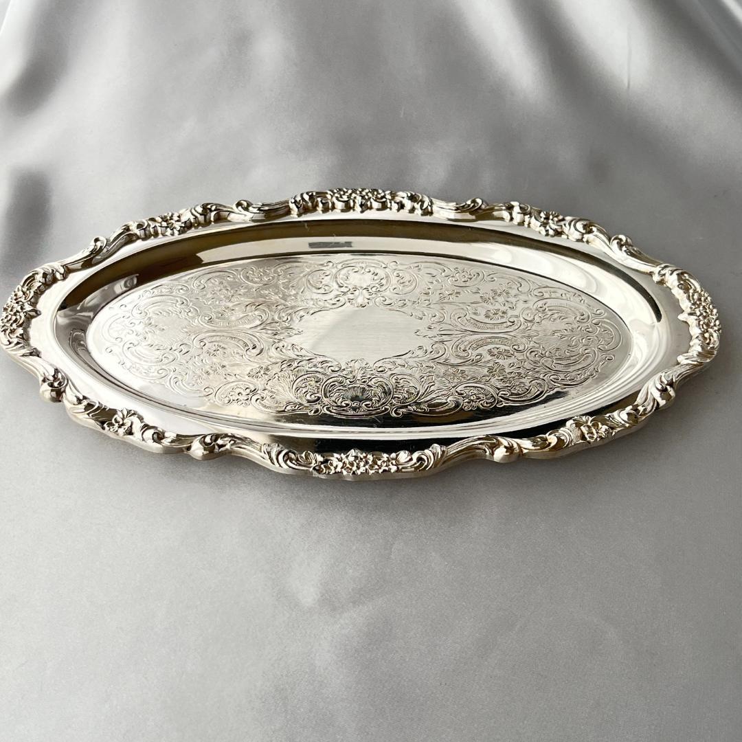 【Poole】カクテルトレー / カードトレー 28cm【シルバープレート】