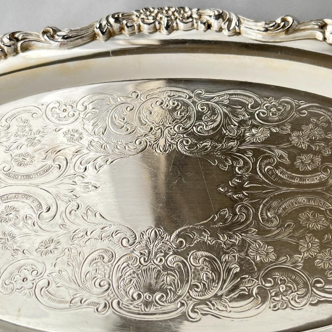 【Poole】カクテルトレー / カードトレー 28cm【シルバープレート】