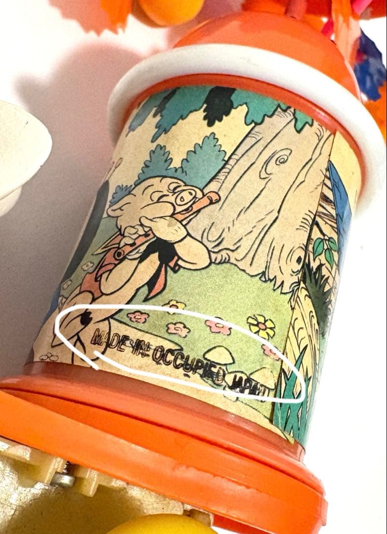 戦後レア！Occupied Japan ゼンマイ玩具 回転ギミック 完動品