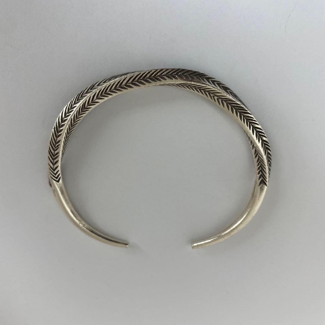 カレンシルバー　カレン族　バングル　ブレスレット　ハンドメイド　布袋付き　925