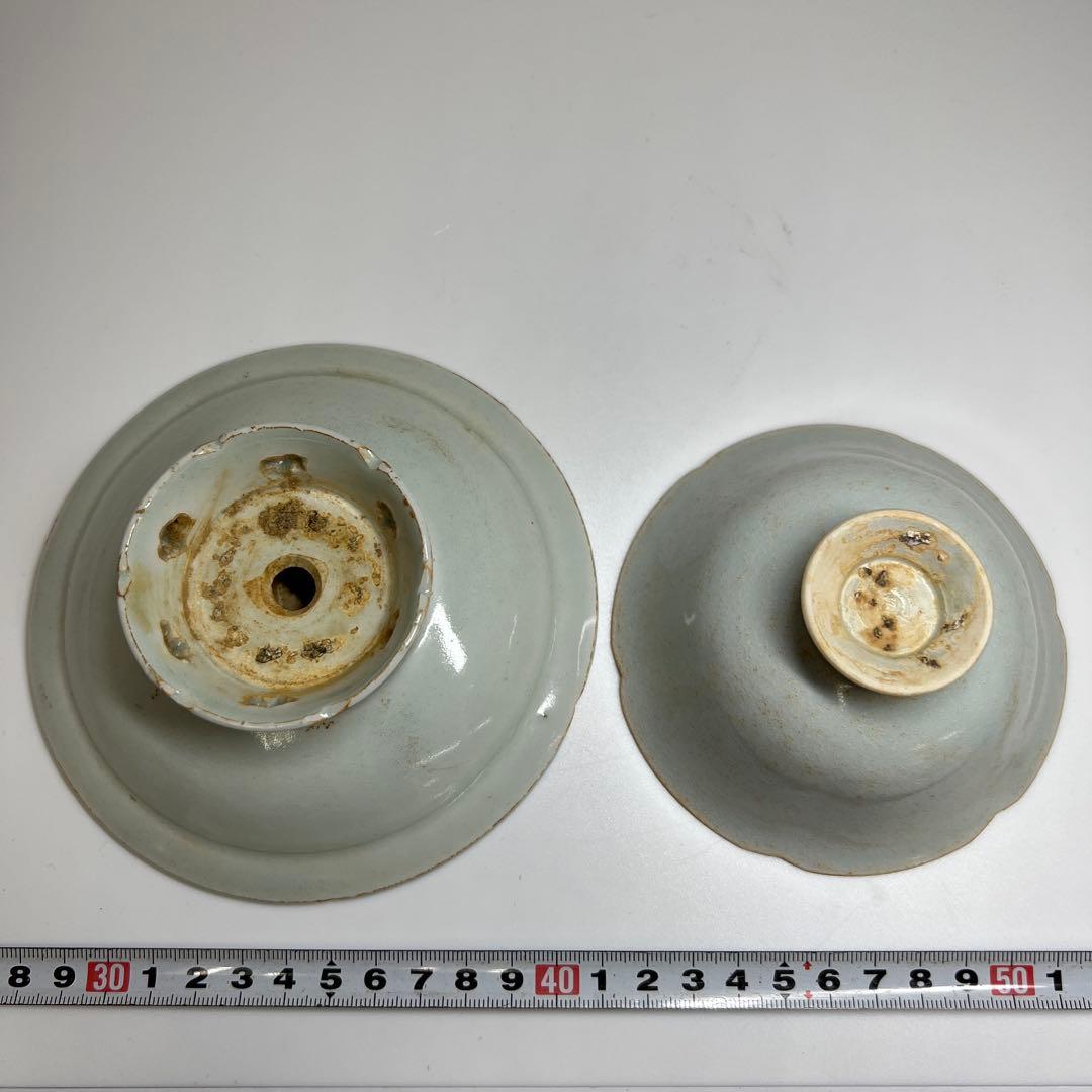 中国宋時代　影青盃、盃台　木箱付　高さ9㎝　東Y7-0709⭐︎2Fトコカ