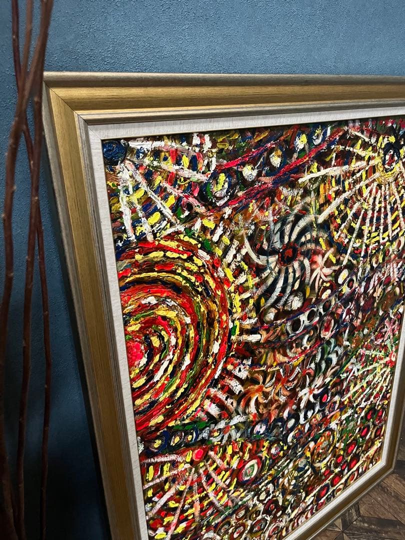抽象画 油絵 インテリア 絵画 額縁 ゴージャス