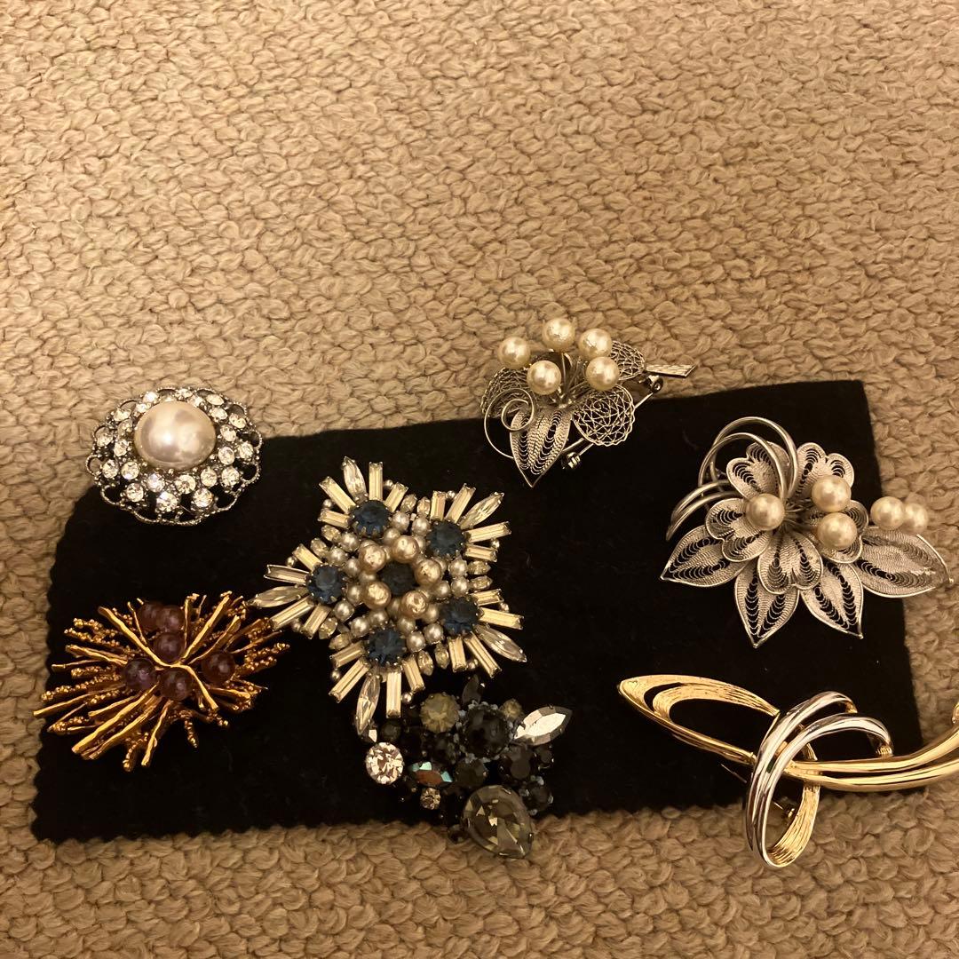 ビンテージ風ブローチセット 7点