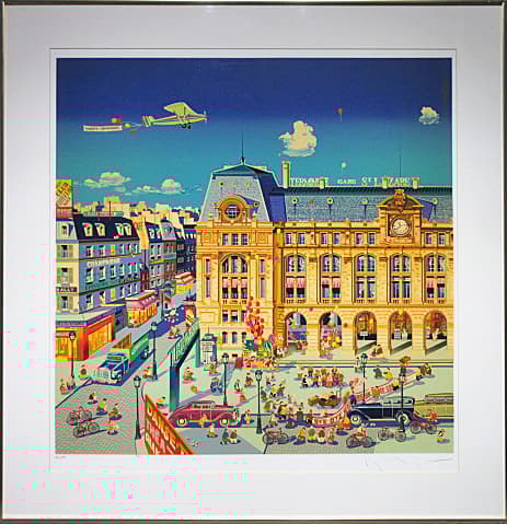 ヒロヤマガタ【サンラザール駅】 1986年 シルクスクリーン