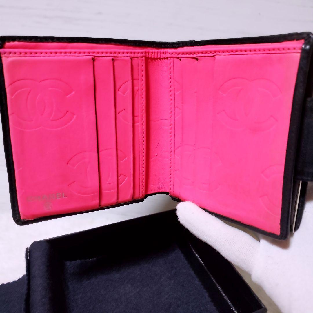 シャネル✨折り財布 ミニ ガマ口 カンボンライン ココマーク ホワイト