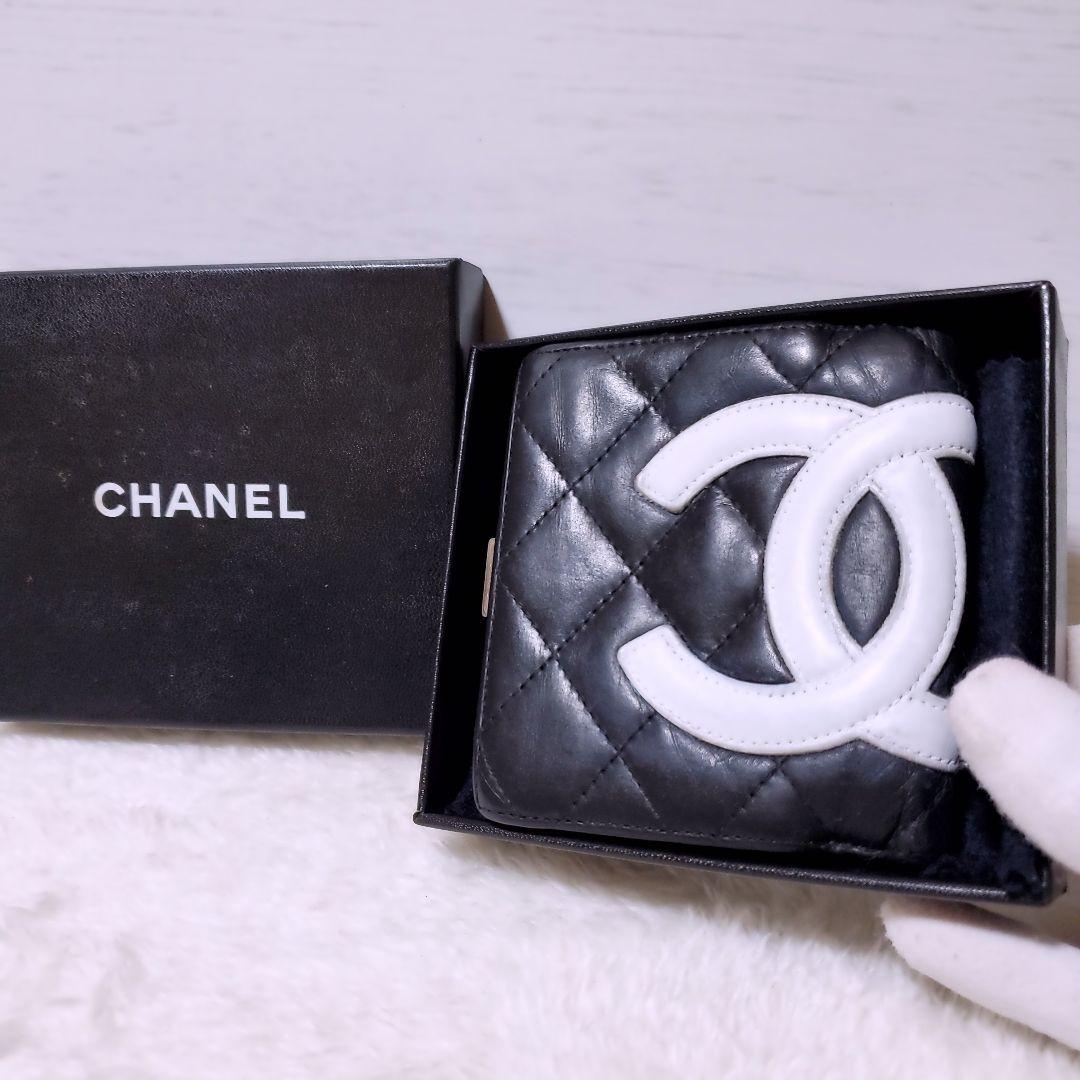 シャネル✨折り財布 ミニ ガマ口 カンボンライン ココマーク ホワイト