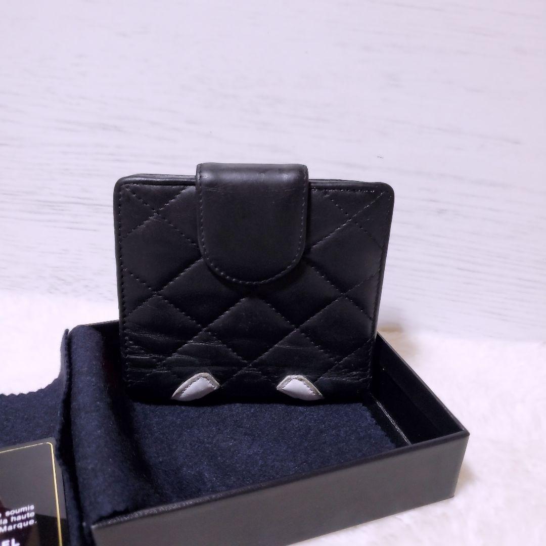 シャネル✨折り財布 ミニ ガマ口 カンボンライン ココマーク ホワイト