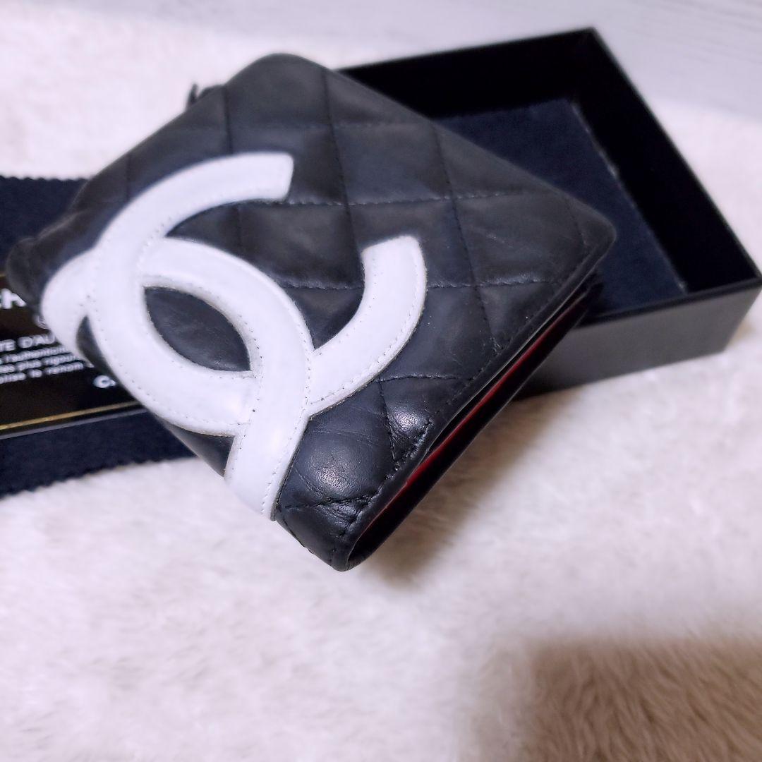 シャネル✨折り財布 ミニ ガマ口 カンボンライン ココマーク ホワイト