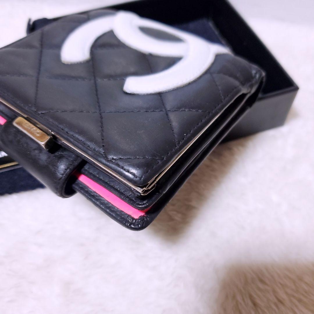 シャネル✨折り財布 ミニ ガマ口 カンボンライン ココマーク ホワイト