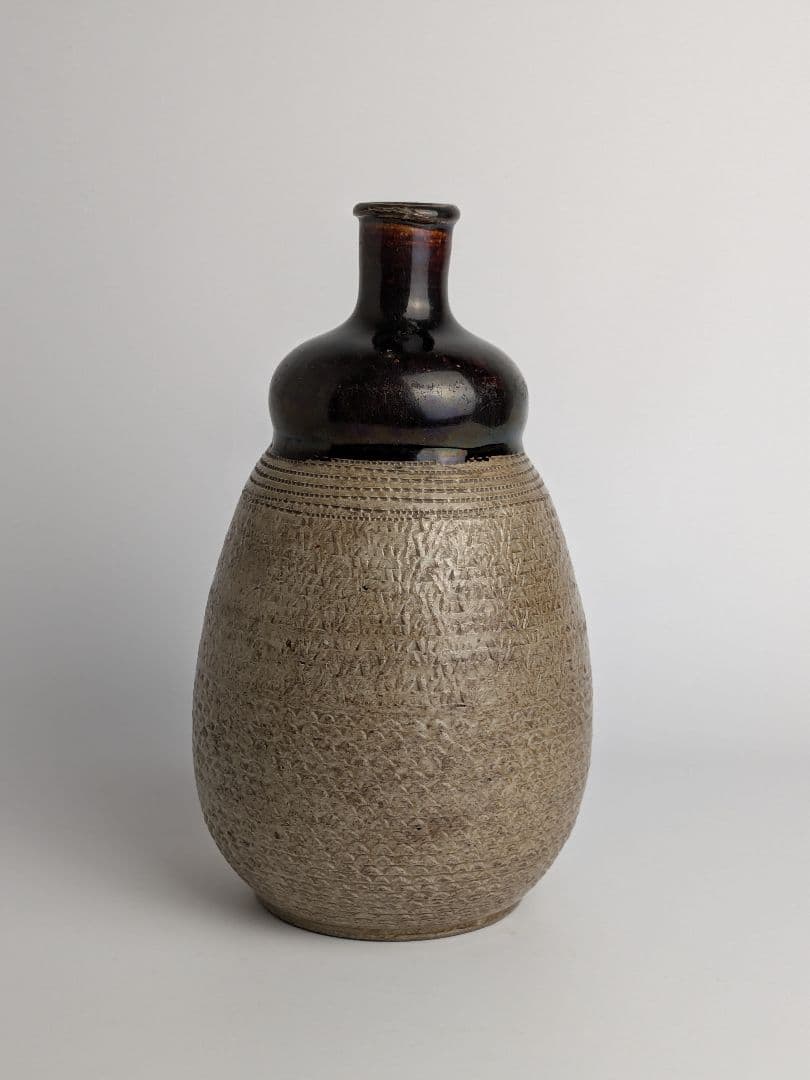 美濃　掛分鎧手徳利　18〜19世紀初　江戸時代　　酒器　花入　花器