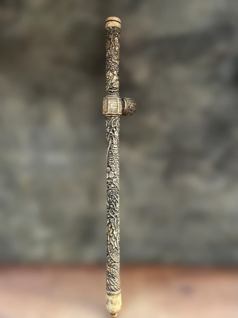 中国 骨董 古玩 古美術 アンティーク 阿片 煙管 アヘン パイプ 彫刻