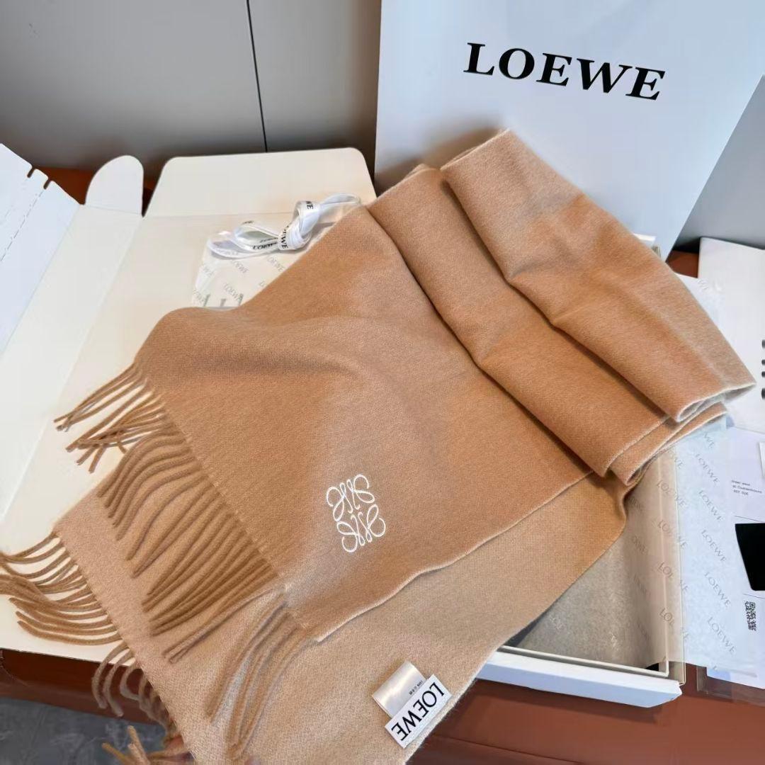 LOEWE ロエベ　アナグラム刺繍　カシミヤマフラー
