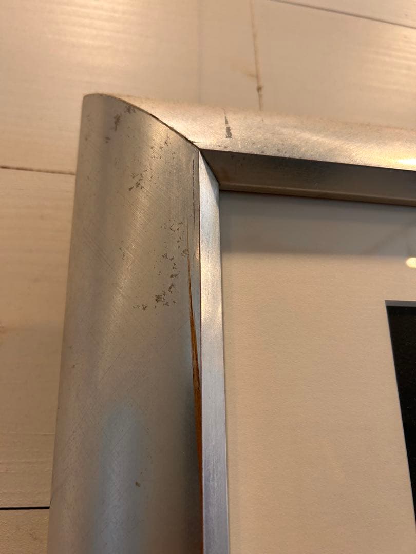 ビッグサイズ　シルバー系額装付きコラージュアート作品#バレリーナ#白鳥とダンサー