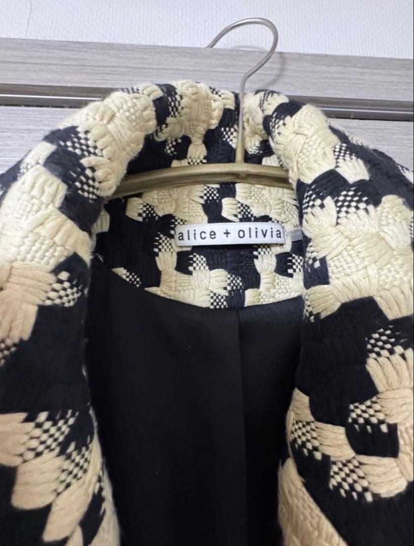 alice + olivia コート　ハウンドトゥース　アリスアンドオリヴィア
