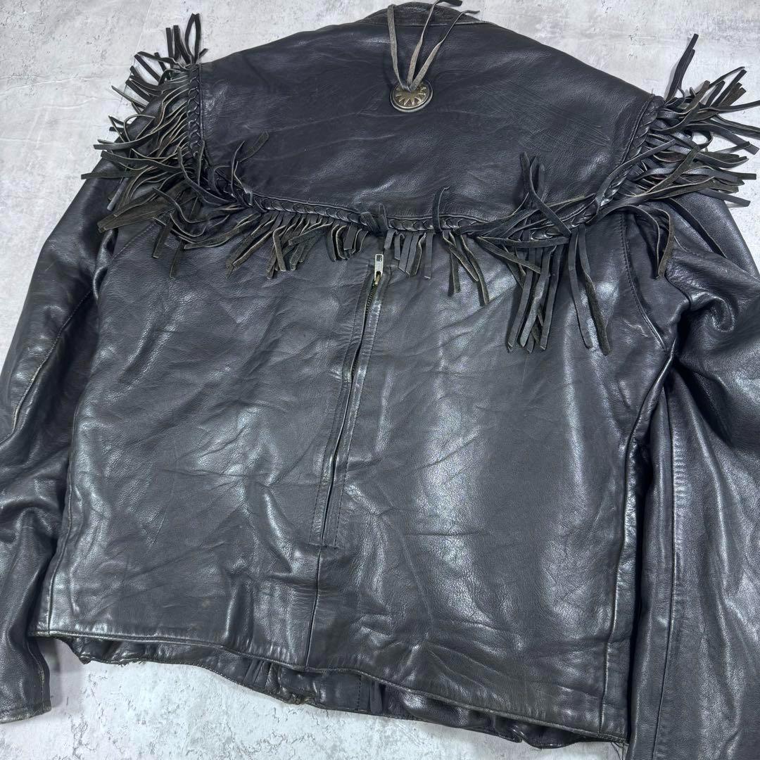 キングサイズ 44 ハーレー WillieG フリンジ ライダース レザー