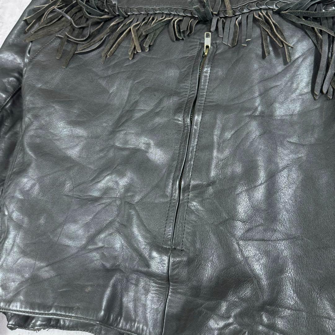 キングサイズ 44 ハーレー WillieG フリンジ ライダース レザー