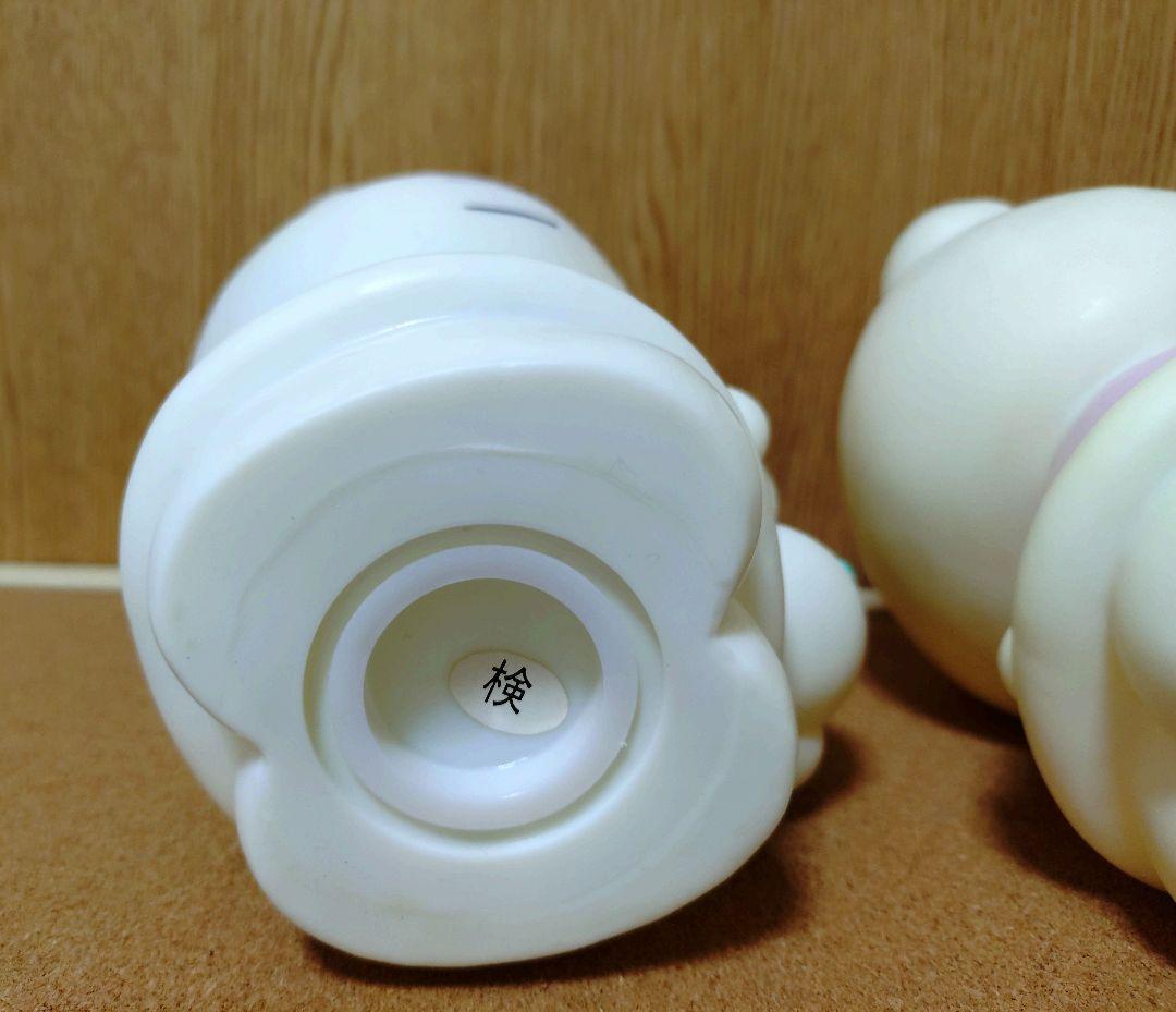 【平成レトロ】ハローキティ 雪だるま　貯金箱　ピンク　ライトグリーン　2点セット