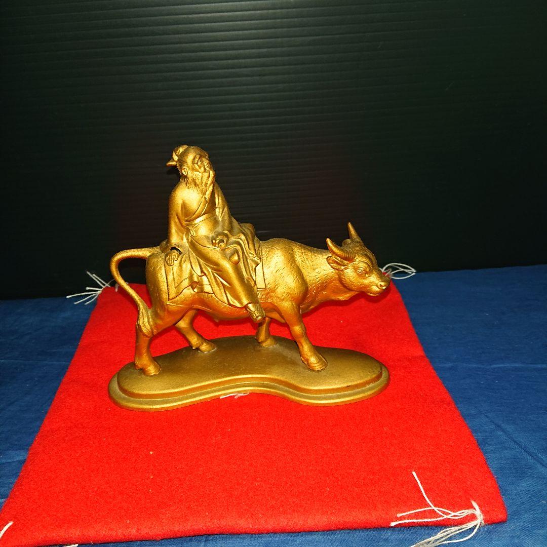 中国古銅宣徳銅、牛に人物