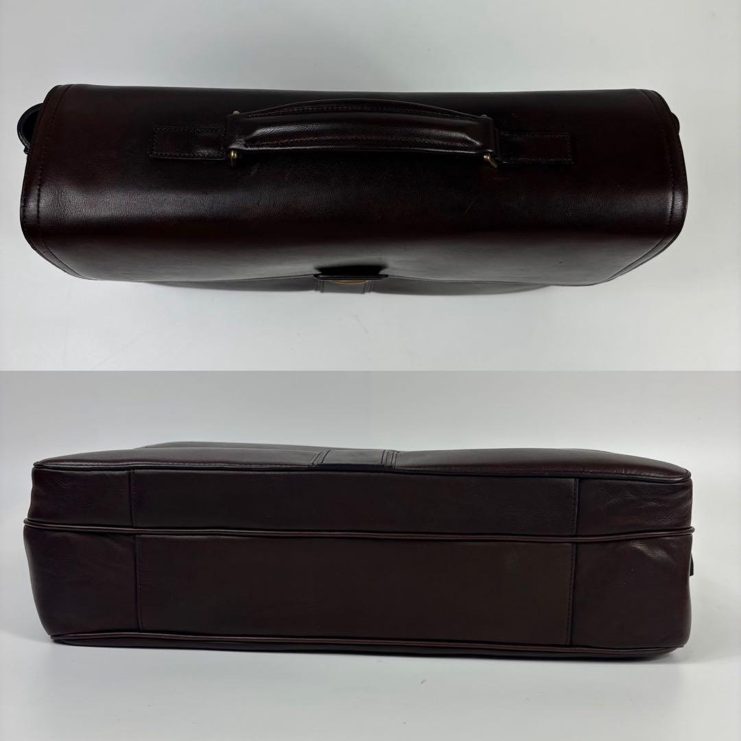 レア廃盤　コーチ　ビジネスバッグ　ゴールド金具　レザー　ブラウン　A4OK