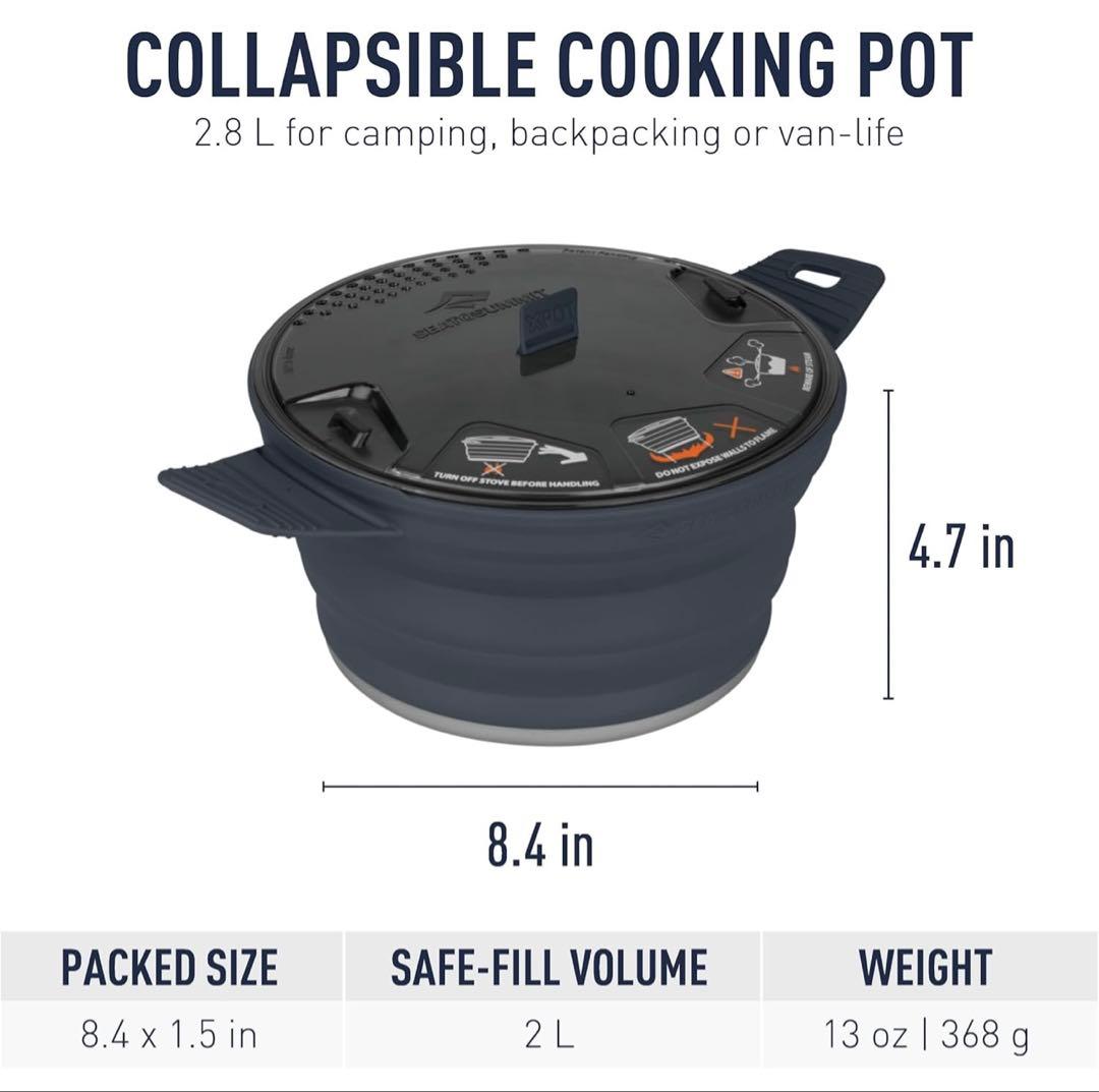 シートゥサミット　ポット X-ポット2.8L チャコール 折りたたみ鍋